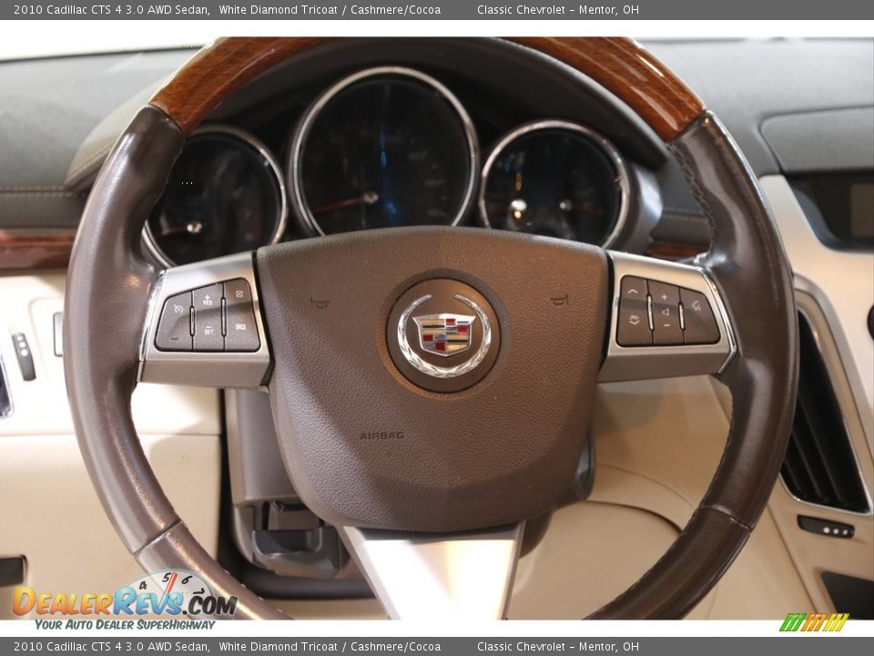 2010 Cadillac CTS 4 3.0 AWD Sedan White Diamond Tricoat / Cashmere/Cocoa Photo #7