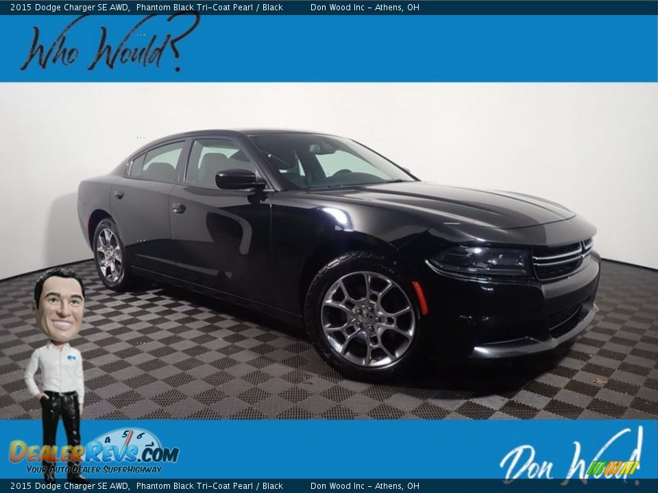 2015 Dodge Charger SE AWD Phantom Black Tri-Coat Pearl / Black Photo #1