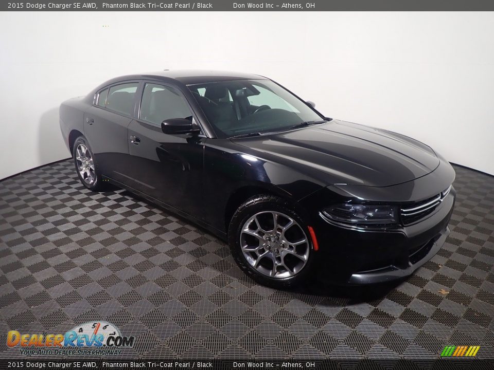 2015 Dodge Charger SE AWD Phantom Black Tri-Coat Pearl / Black Photo #2