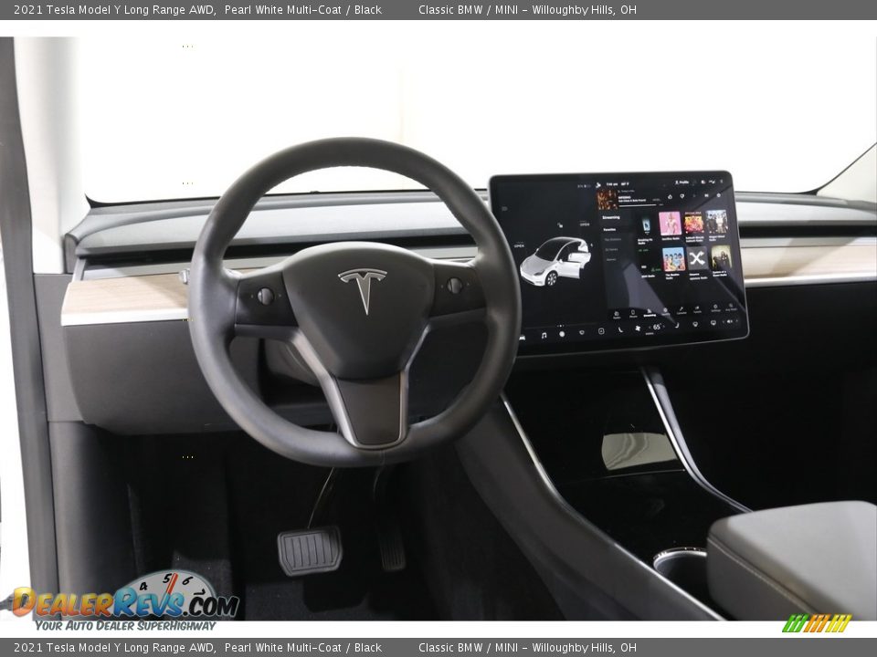 2021 Tesla Model Y Long Range AWD Pearl White Multi-Coat / Black Photo #6