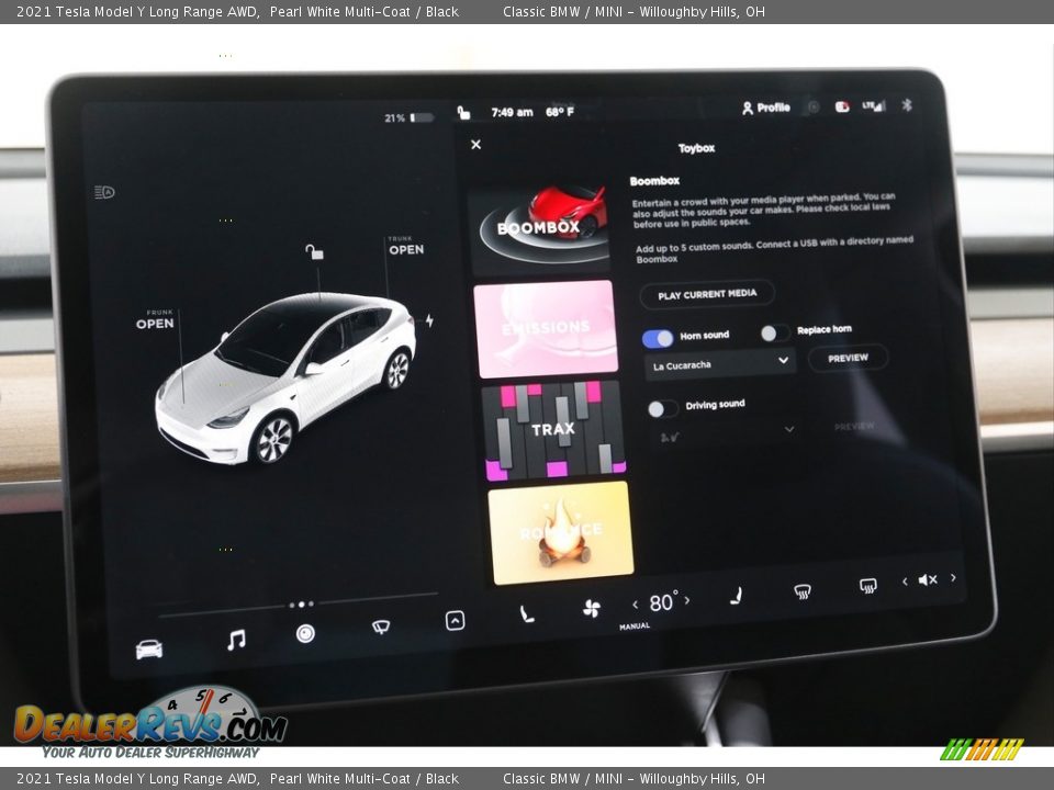 2021 Tesla Model Y Long Range AWD Pearl White Multi-Coat / Black Photo #13