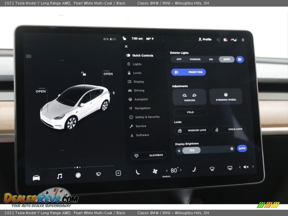 2021 Tesla Model Y Long Range AWD Pearl White Multi-Coat / Black Photo #14