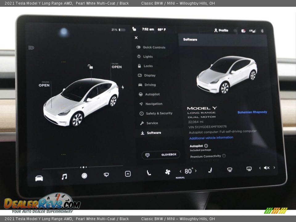 2021 Tesla Model Y Long Range AWD Pearl White Multi-Coat / Black Photo #20