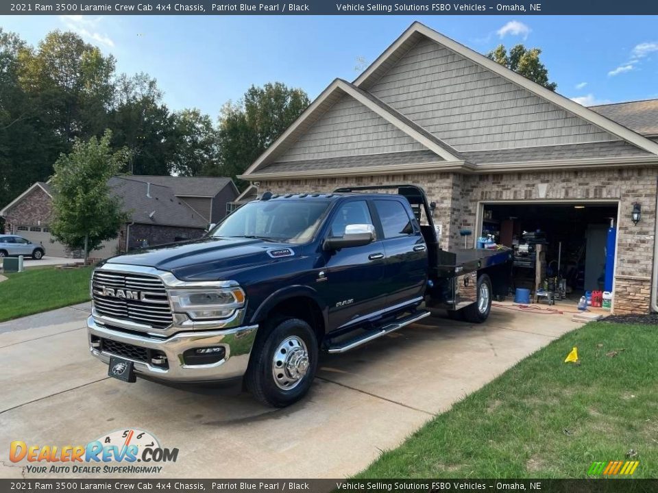 2021 Ram 3500 Laramie Crew Cab 4x4 Chassis Patriot Blue Pearl / Black Photo #1