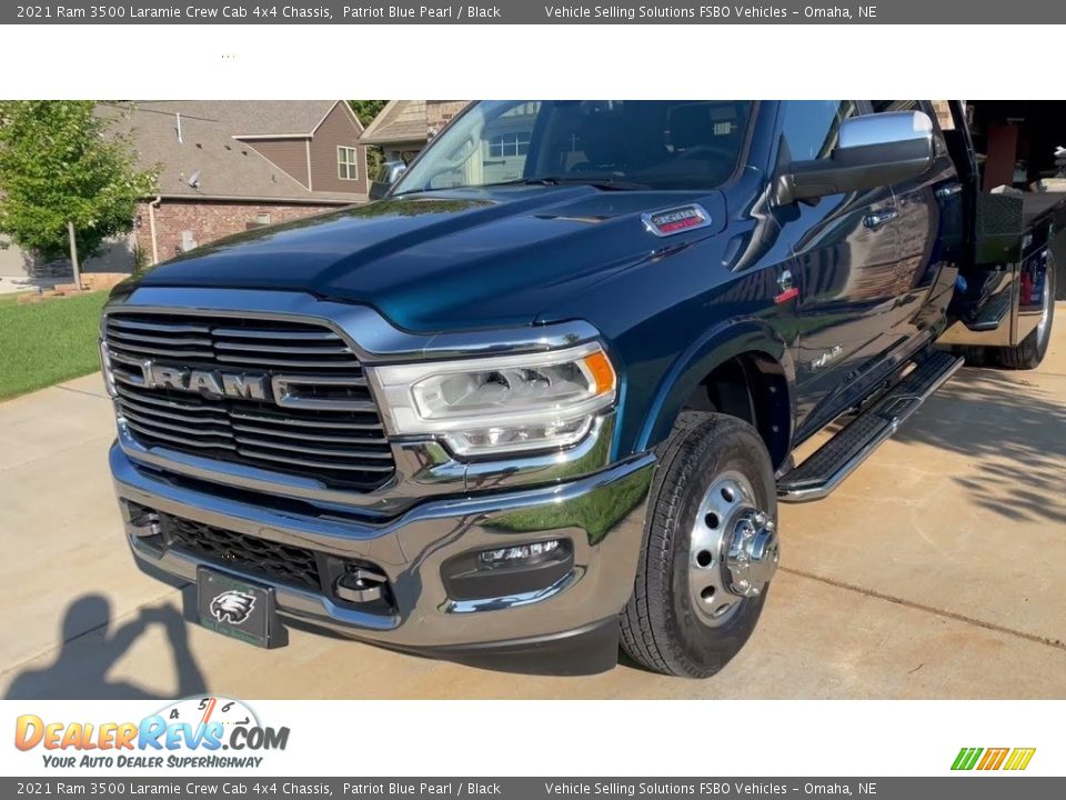 2021 Ram 3500 Laramie Crew Cab 4x4 Chassis Patriot Blue Pearl / Black Photo #7