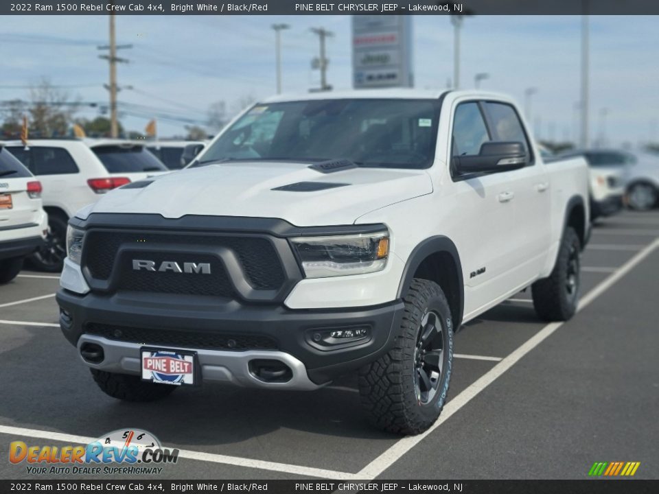 2022 Ram 1500 Rebel Crew Cab 4x4 Bright White / Black/Red Photo #1