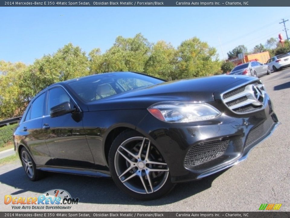 2014 Mercedes-Benz E 350 4Matic Sport Sedan Obsidian Black Metallic / Porcelain/Black Photo #1