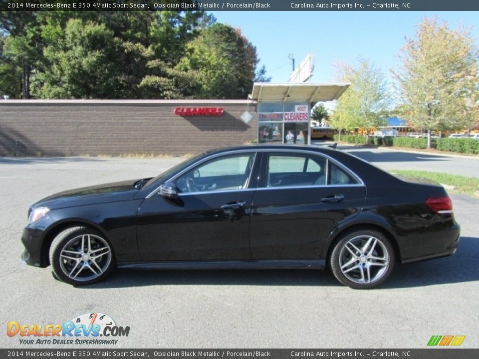 2014 Mercedes-Benz E 350 4Matic Sport Sedan Obsidian Black Metallic / Porcelain/Black Photo #7