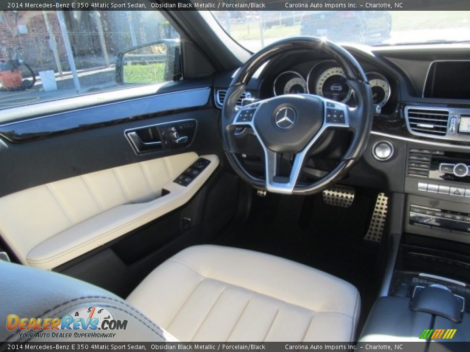 2014 Mercedes-Benz E 350 4Matic Sport Sedan Obsidian Black Metallic / Porcelain/Black Photo #12