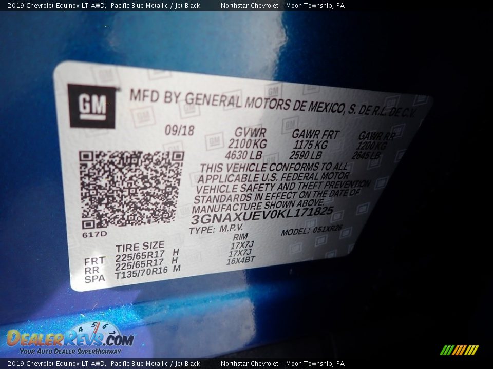 2019 Chevrolet Equinox LT AWD Pacific Blue Metallic / Jet Black Photo #28