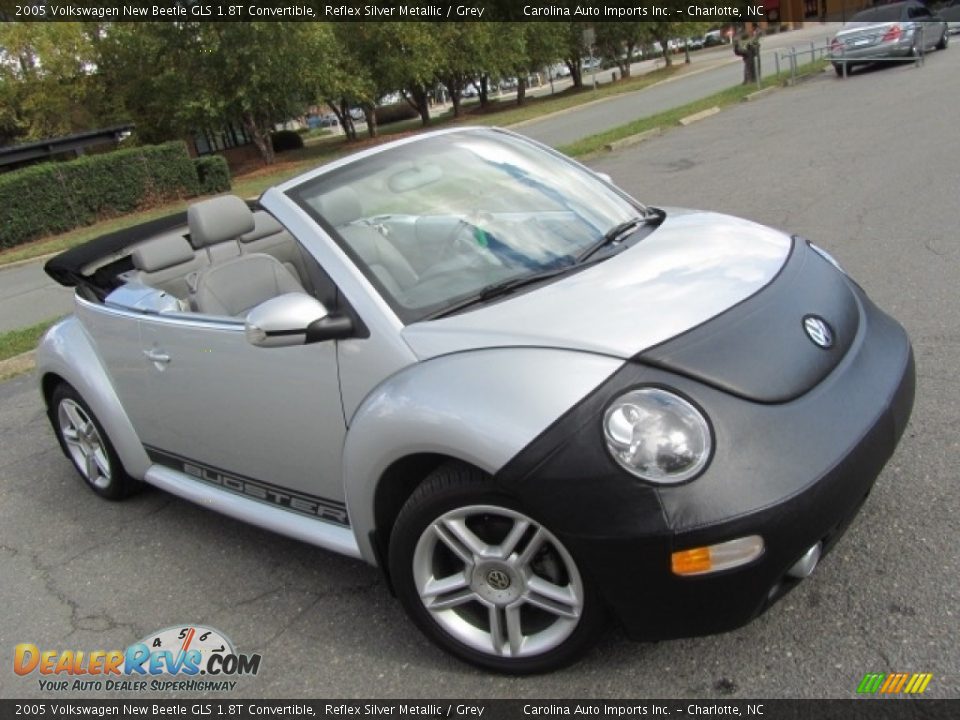 2005 Volkswagen New Beetle GLS 1.8T Convertible Reflex Silver Metallic / Grey Photo #3