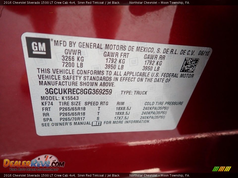 2016 Chevrolet Silverado 1500 LT Crew Cab 4x4 Siren Red Tintcoat / Jet Black Photo #28