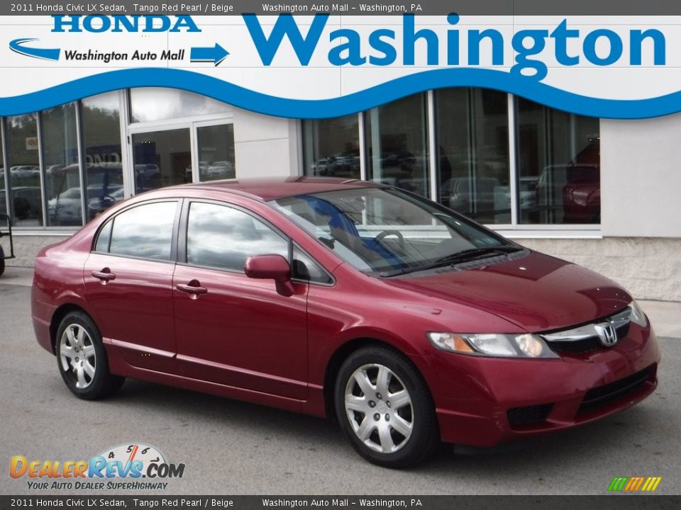 2011 Honda Civic LX Sedan Tango Red Pearl / Beige Photo #1