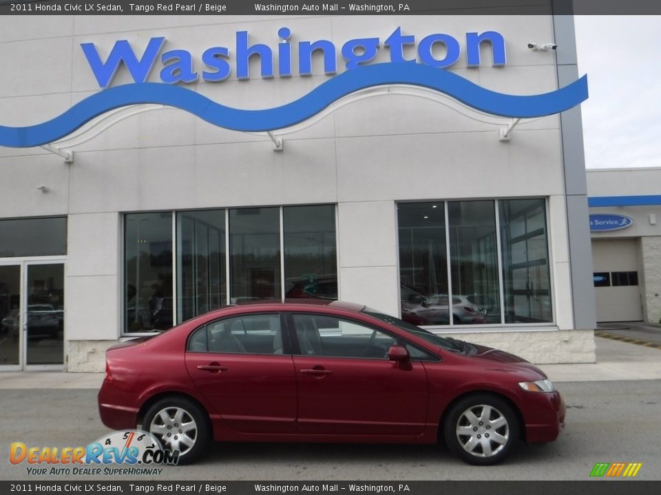 2011 Honda Civic LX Sedan Tango Red Pearl / Beige Photo #2