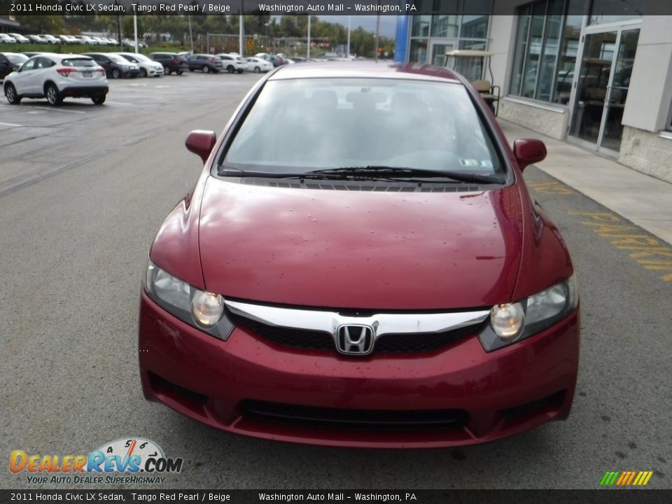 2011 Honda Civic LX Sedan Tango Red Pearl / Beige Photo #4
