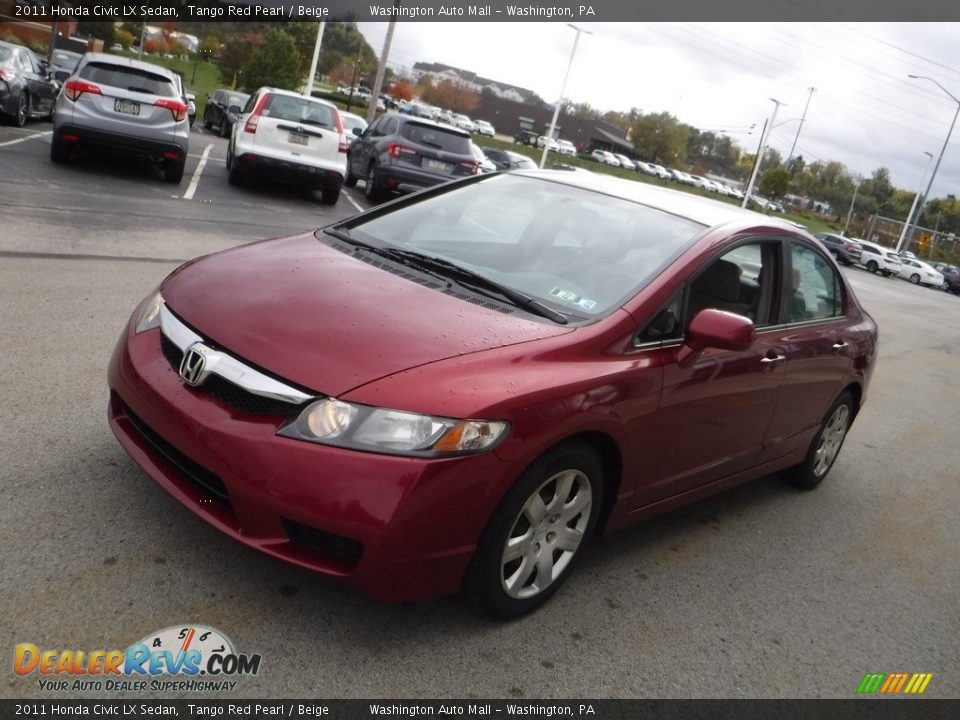 2011 Honda Civic LX Sedan Tango Red Pearl / Beige Photo #5