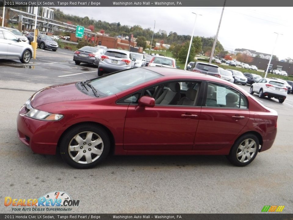 2011 Honda Civic LX Sedan Tango Red Pearl / Beige Photo #6