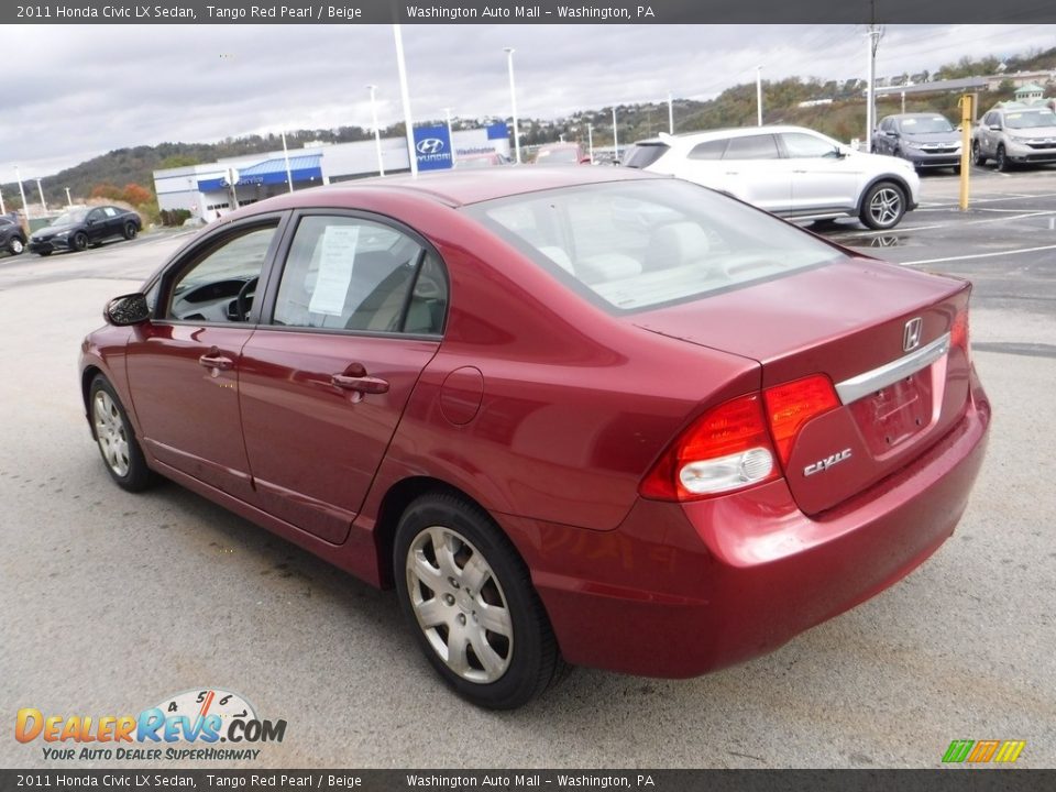 2011 Honda Civic LX Sedan Tango Red Pearl / Beige Photo #7