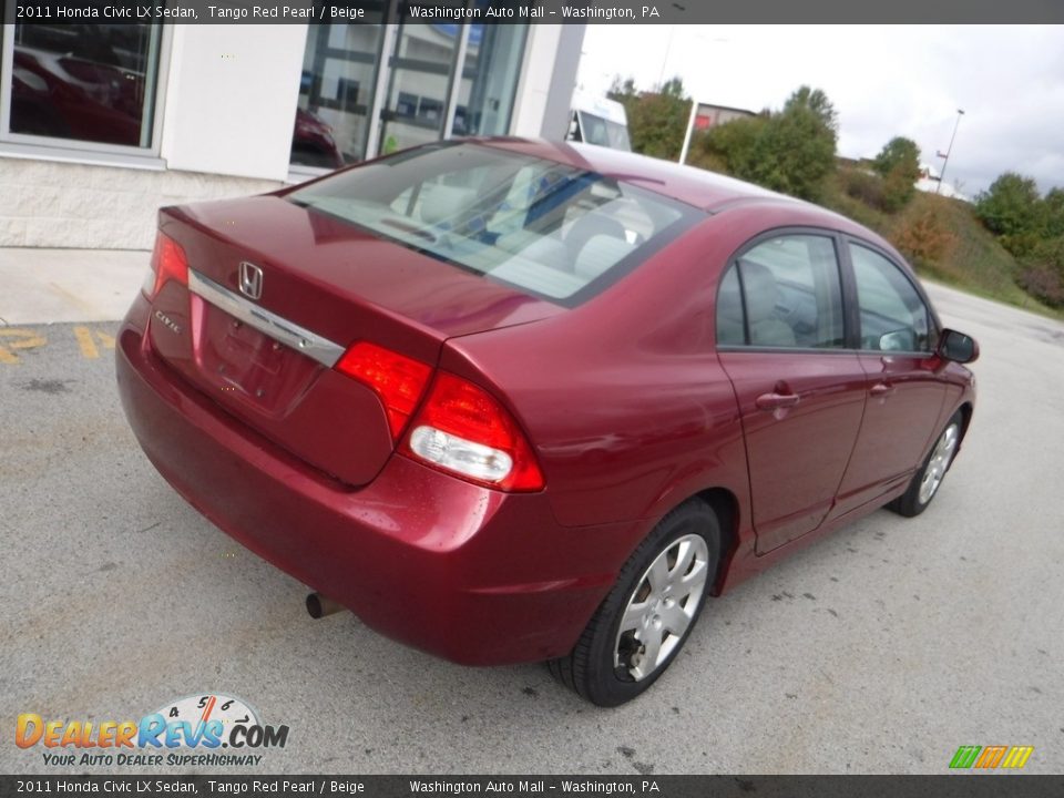 2011 Honda Civic LX Sedan Tango Red Pearl / Beige Photo #9