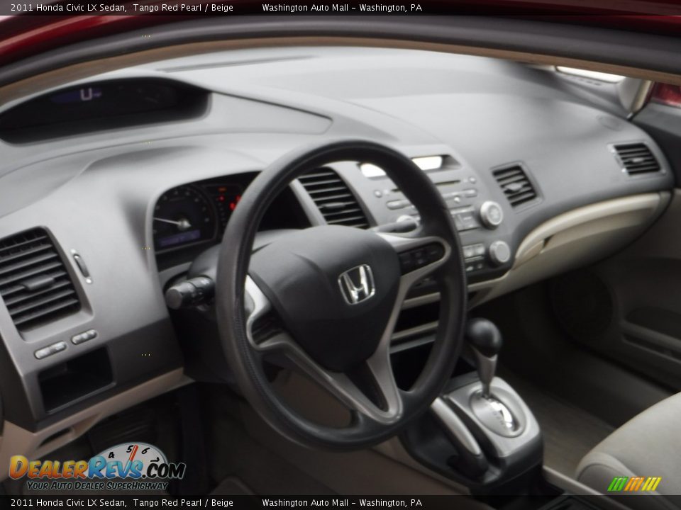 2011 Honda Civic LX Sedan Tango Red Pearl / Beige Photo #10