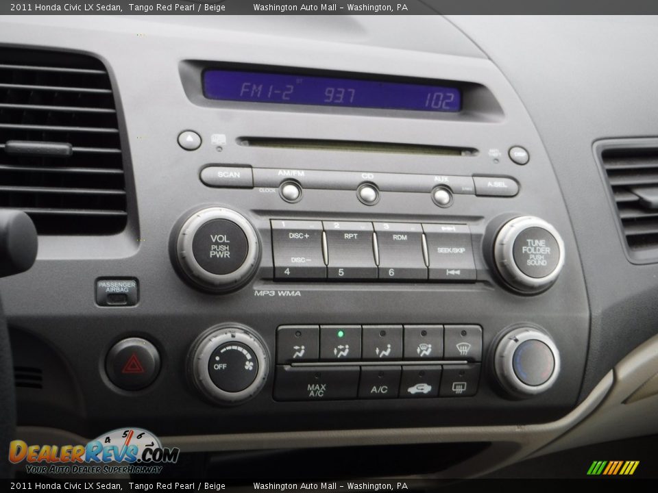 2011 Honda Civic LX Sedan Tango Red Pearl / Beige Photo #15