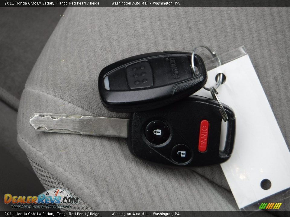2011 Honda Civic LX Sedan Tango Red Pearl / Beige Photo #23