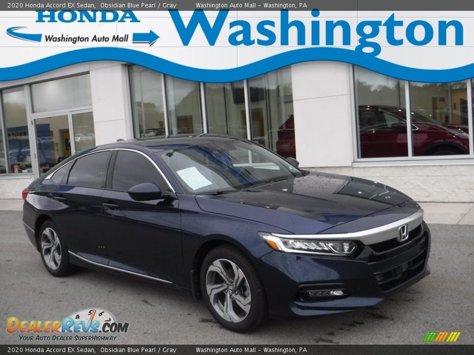 2020 Honda Accord EX Sedan Obsidian Blue Pearl / Gray Photo #1