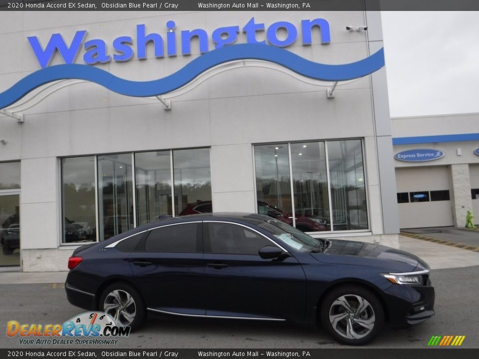 2020 Honda Accord EX Sedan Obsidian Blue Pearl / Gray Photo #2