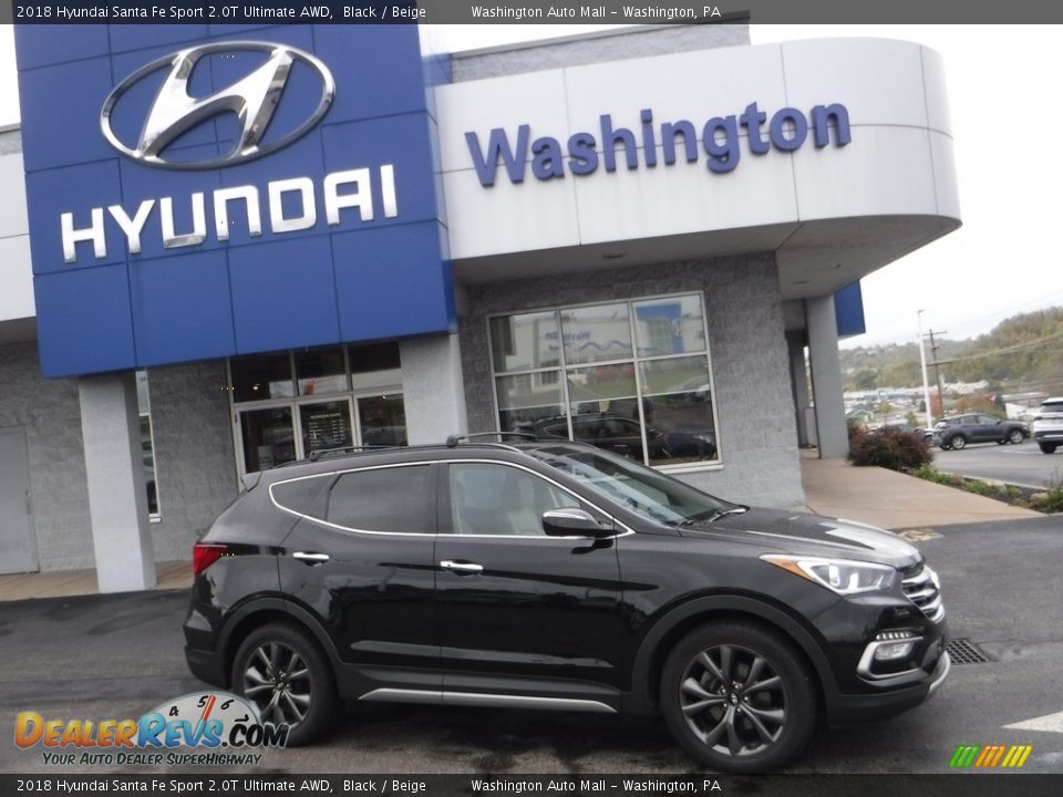 2018 Hyundai Santa Fe Sport 2.0T Ultimate AWD Black / Beige Photo #2