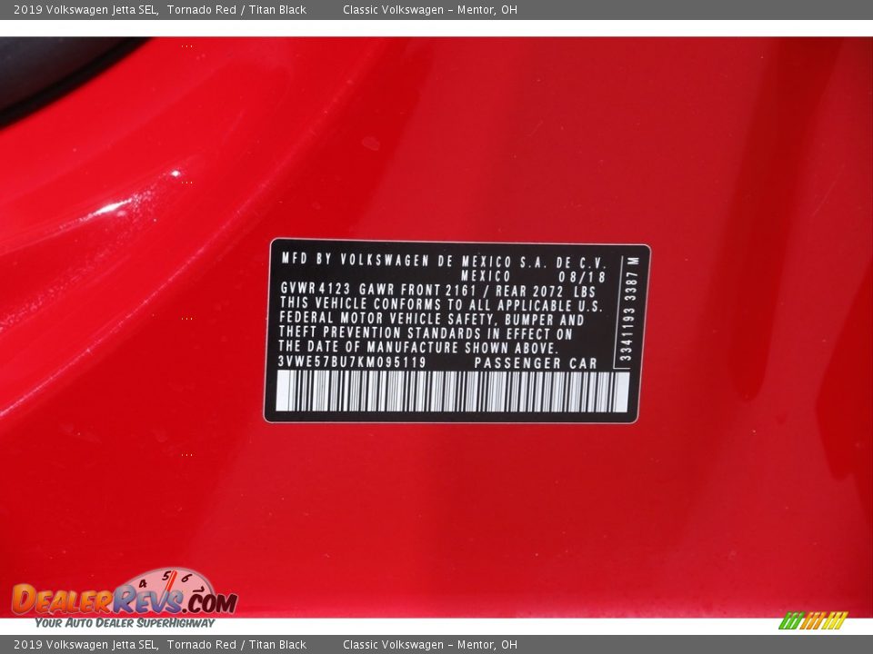 2019 Volkswagen Jetta SEL Tornado Red / Titan Black Photo #18