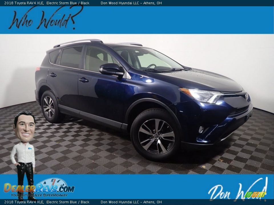 2018 Toyota RAV4 XLE Electric Storm Blue / Black Photo #1