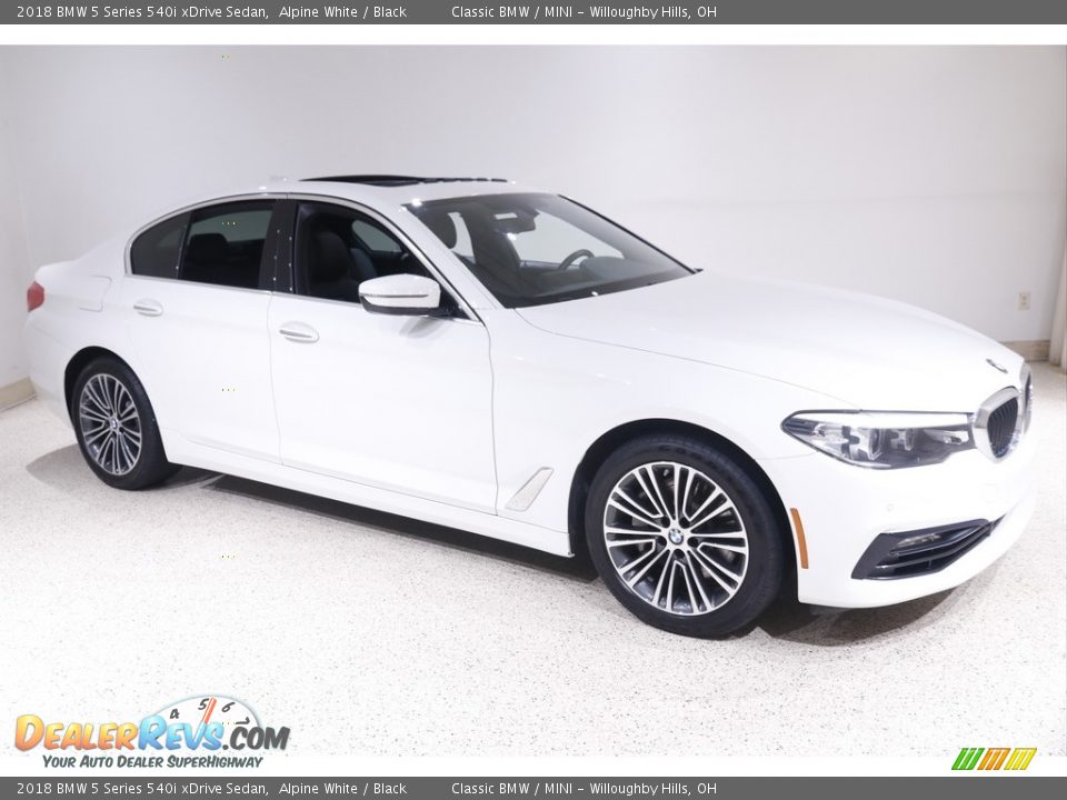 2018 BMW 5 Series 540i xDrive Sedan Alpine White / Black Photo #1