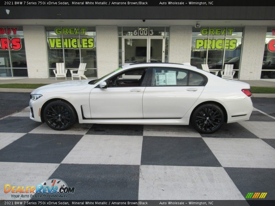 2021 BMW 7 Series 750i xDrive Sedan Mineral White Metallic / Amarone Brown/Black Photo #1