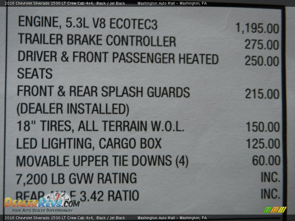 2016 Chevrolet Silverado 1500 LT Crew Cab 4x4 Black / Jet Black Photo #33