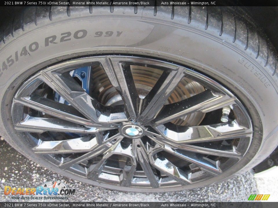 2021 BMW 7 Series 750i xDrive Sedan Mineral White Metallic / Amarone Brown/Black Photo #7