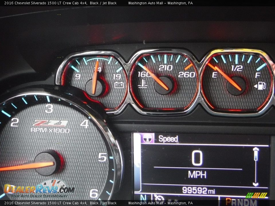 2016 Chevrolet Silverado 1500 LT Crew Cab 4x4 Black / Jet Black Photo #36