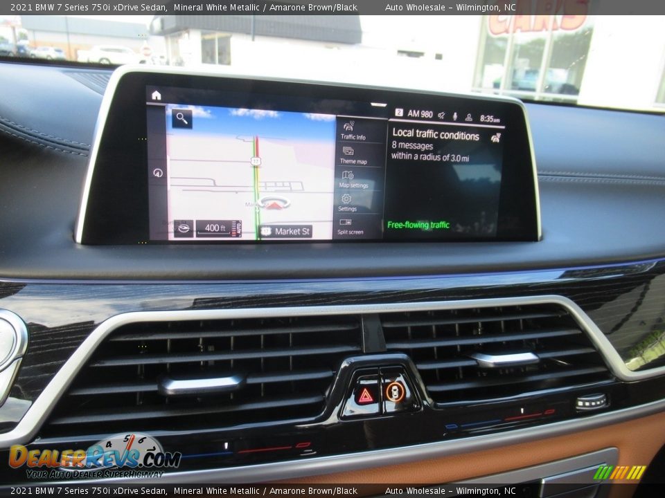 2021 BMW 7 Series 750i xDrive Sedan Mineral White Metallic / Amarone Brown/Black Photo #17