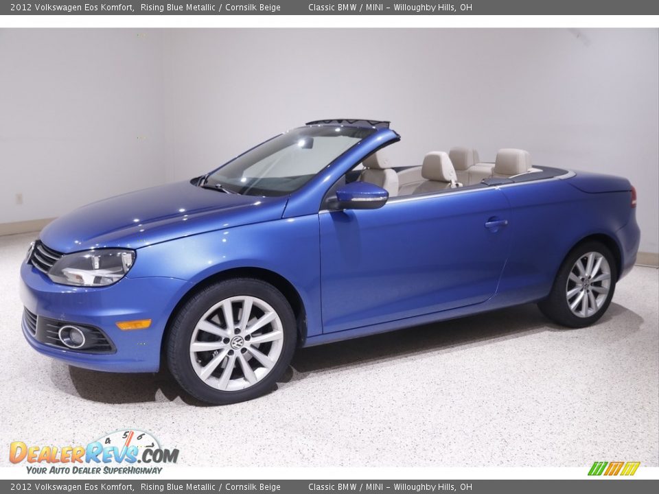 2012 Volkswagen Eos Komfort Rising Blue Metallic / Cornsilk Beige Photo #4