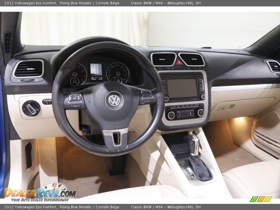 2012 Volkswagen Eos Komfort Rising Blue Metallic / Cornsilk Beige Photo #7