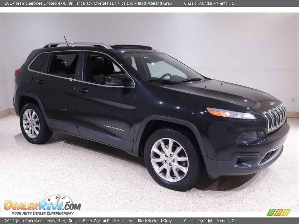 2014 Jeep Cherokee Limited 4x4 Brilliant Black Crystal Pearl / Iceland - Black/Iceland Gray Photo #1
