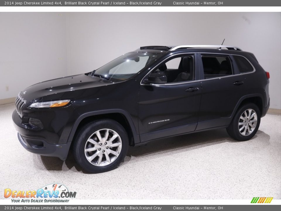 2014 Jeep Cherokee Limited 4x4 Brilliant Black Crystal Pearl / Iceland - Black/Iceland Gray Photo #3