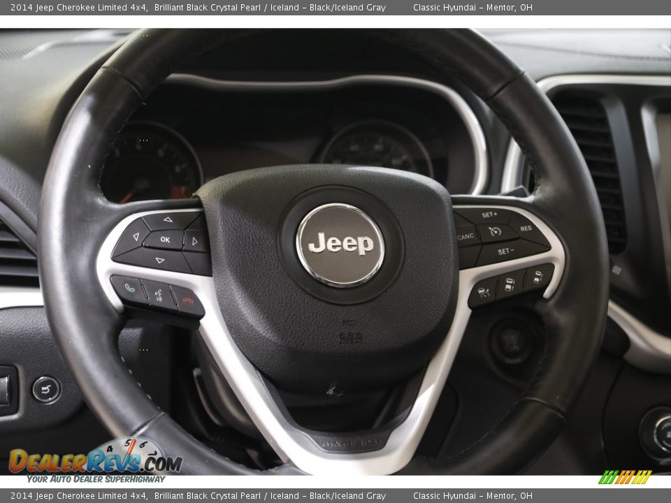 2014 Jeep Cherokee Limited 4x4 Brilliant Black Crystal Pearl / Iceland - Black/Iceland Gray Photo #7