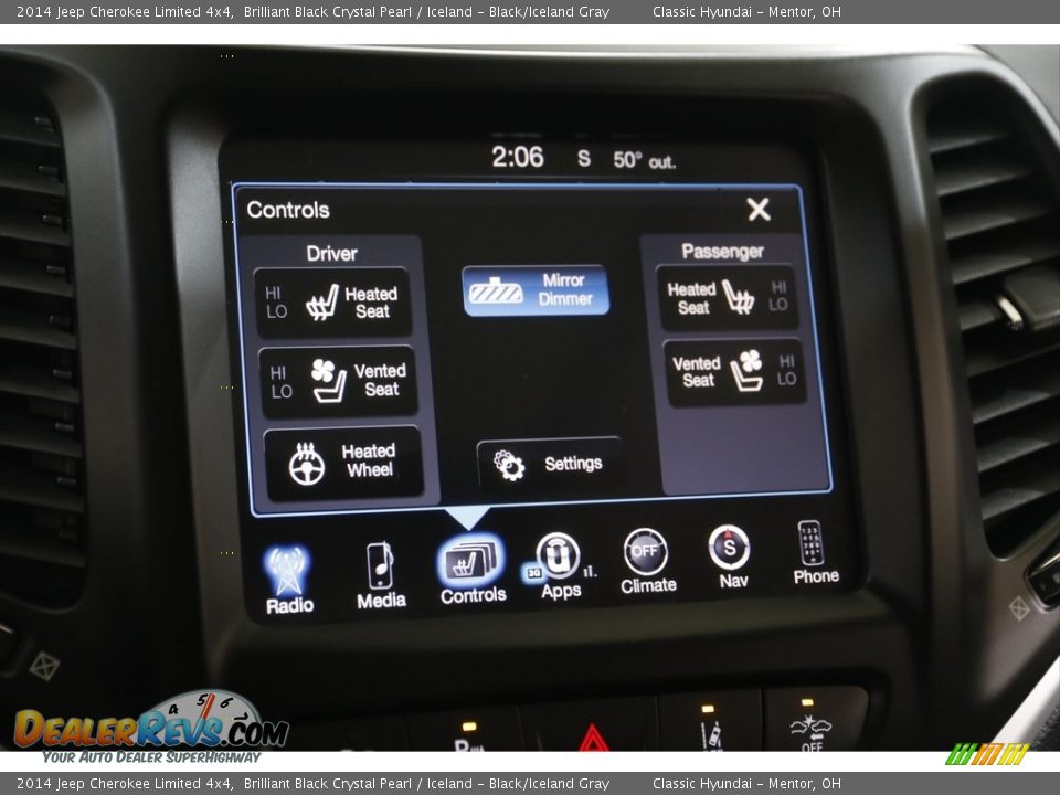 2014 Jeep Cherokee Limited 4x4 Brilliant Black Crystal Pearl / Iceland - Black/Iceland Gray Photo #10