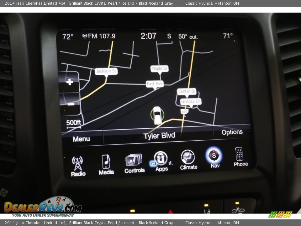 2014 Jeep Cherokee Limited 4x4 Brilliant Black Crystal Pearl / Iceland - Black/Iceland Gray Photo #12