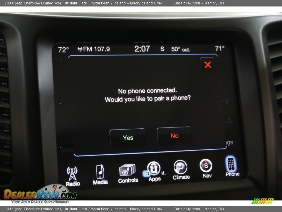 2014 Jeep Cherokee Limited 4x4 Brilliant Black Crystal Pearl / Iceland - Black/Iceland Gray Photo #13