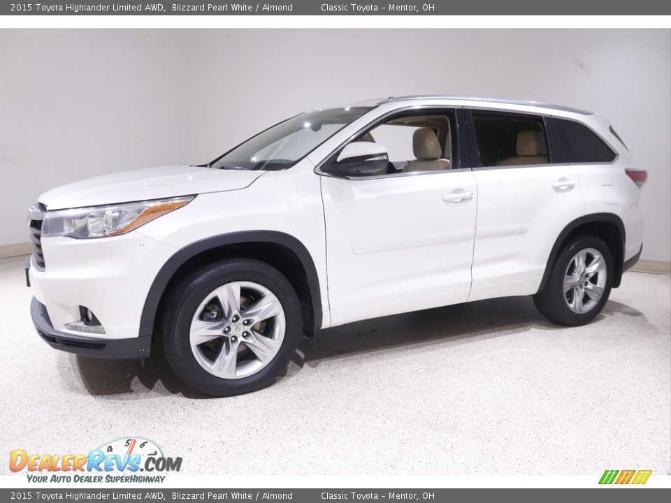 2015 Toyota Highlander Limited AWD Blizzard Pearl White / Almond Photo #3