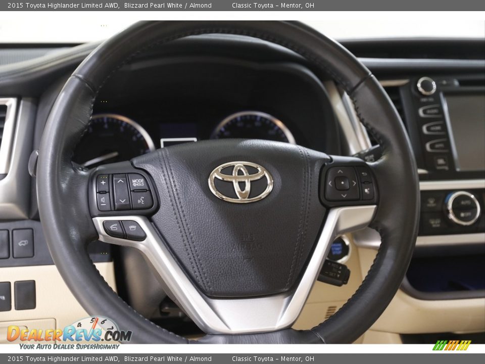 2015 Toyota Highlander Limited AWD Blizzard Pearl White / Almond Photo #7