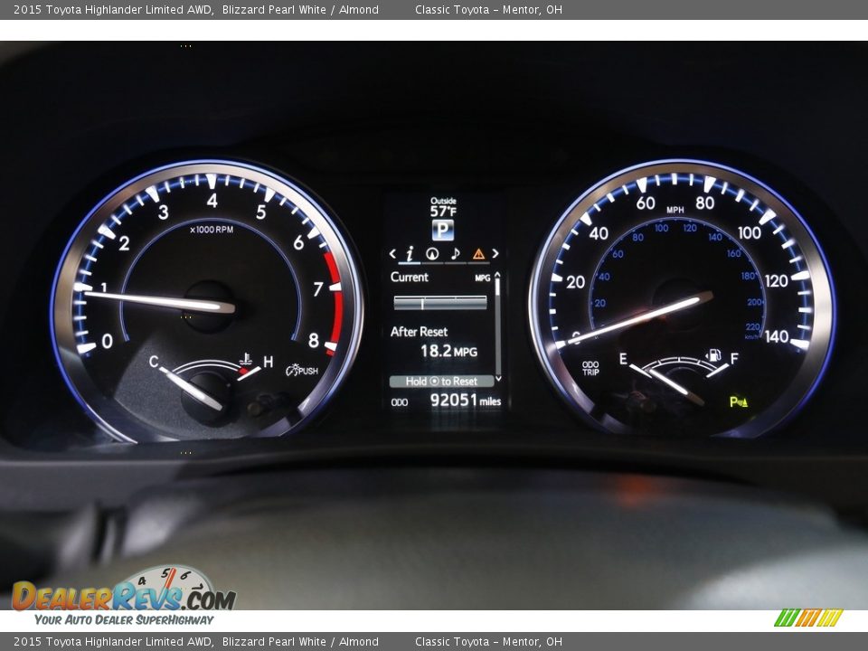 2015 Toyota Highlander Limited AWD Blizzard Pearl White / Almond Photo #8