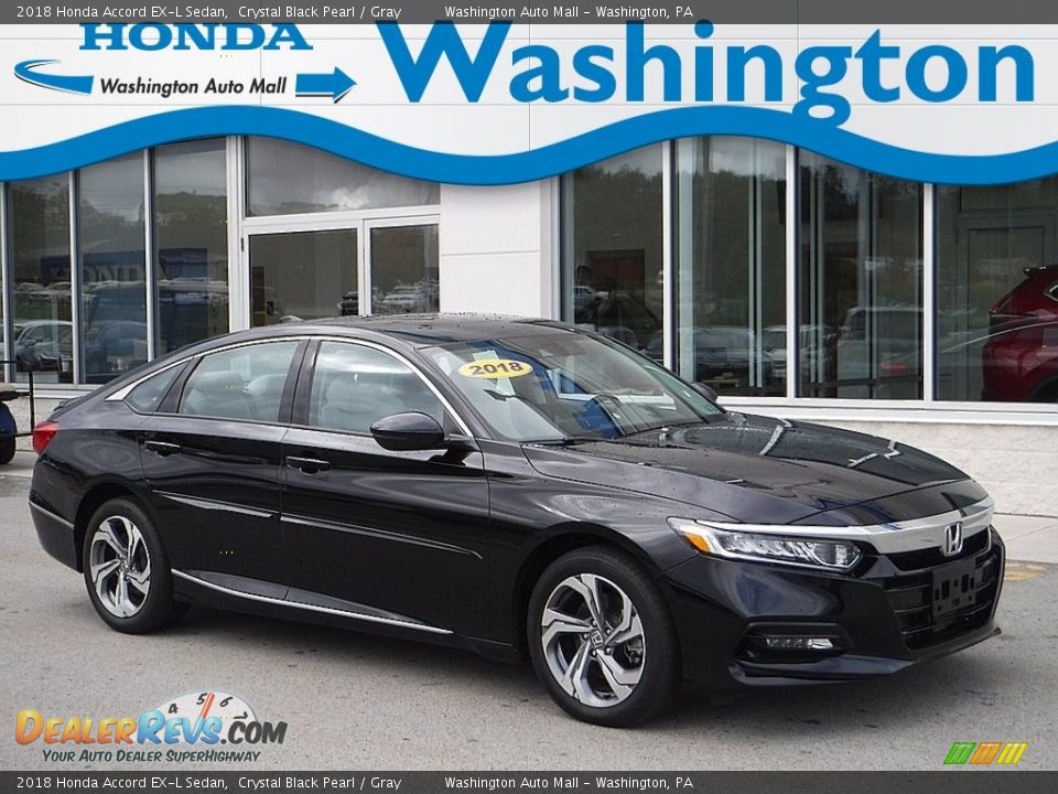 2018 Honda Accord EX-L Sedan Crystal Black Pearl / Gray Photo #1