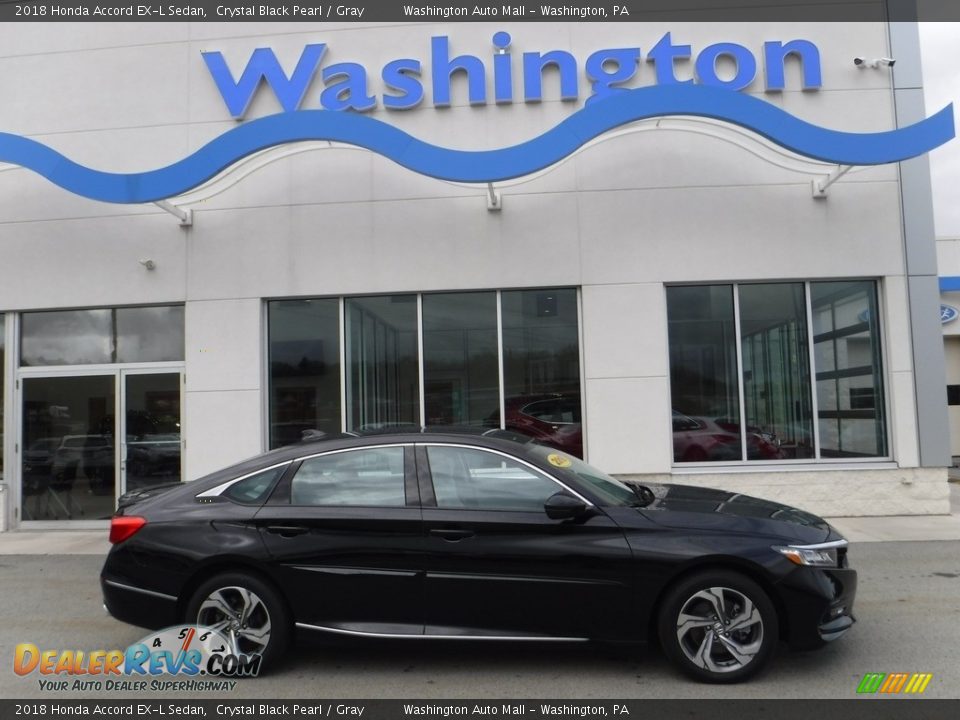 2018 Honda Accord EX-L Sedan Crystal Black Pearl / Gray Photo #2